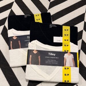Two 2-pack Tilley V-Neck Tees S